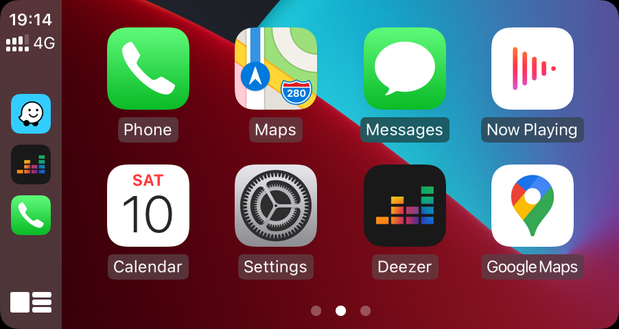 Apple CarPlay interface with apps
